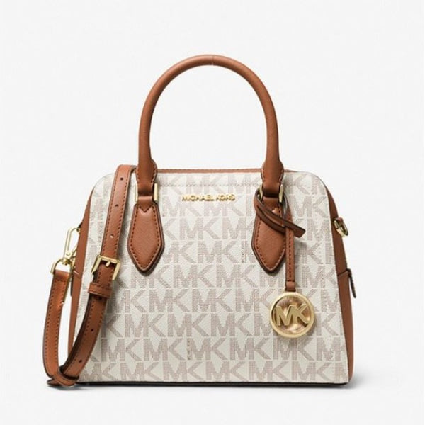 Ayden Medium Logo and Faux Leather Satchel