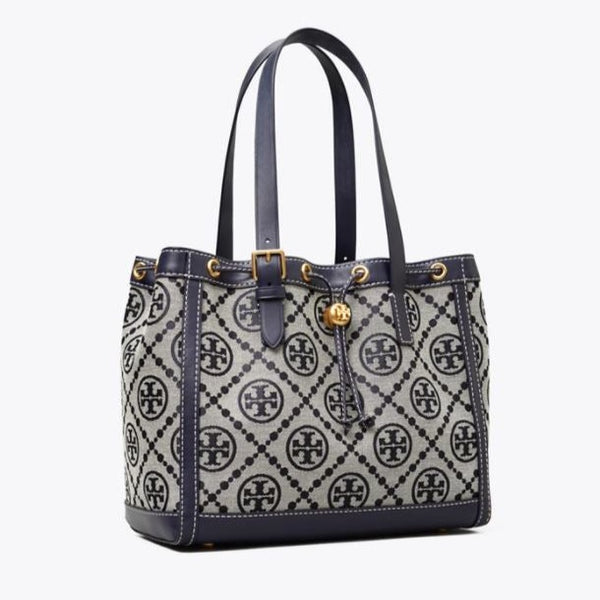 T Monogram Jacquard Small Tote Bag