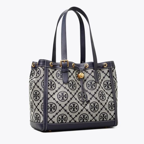 T Monogram Jacquard Small Tote Bag