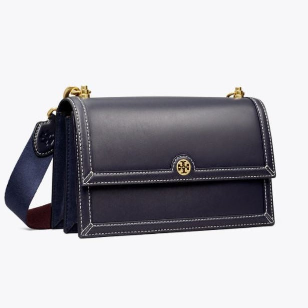 T Monogram Leather Shoulder Bag