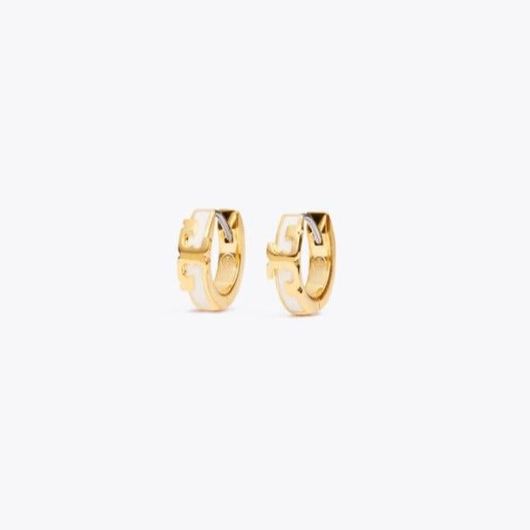 Serif-t Enameled Huggie Hoop Earring