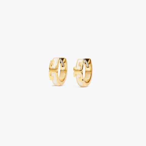 Serif-t Enameled Huggie Hoop Earring