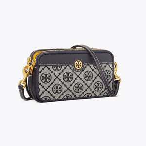T Monogram Jacquard Double-zip Mini Bag