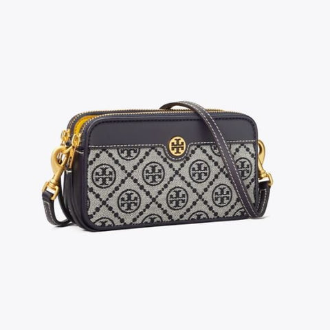 T Monogram Jacquard Double-zip Mini Bag