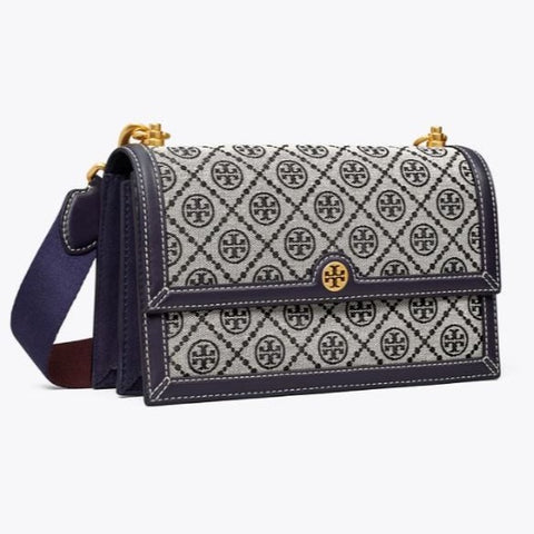T Monogram Jacquard Shoulder Bag