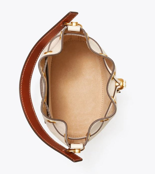 T Monogram Perforated Leather Bucket Bag