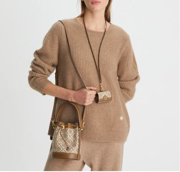 T Monogram Jacquard Mini Bucket Bag