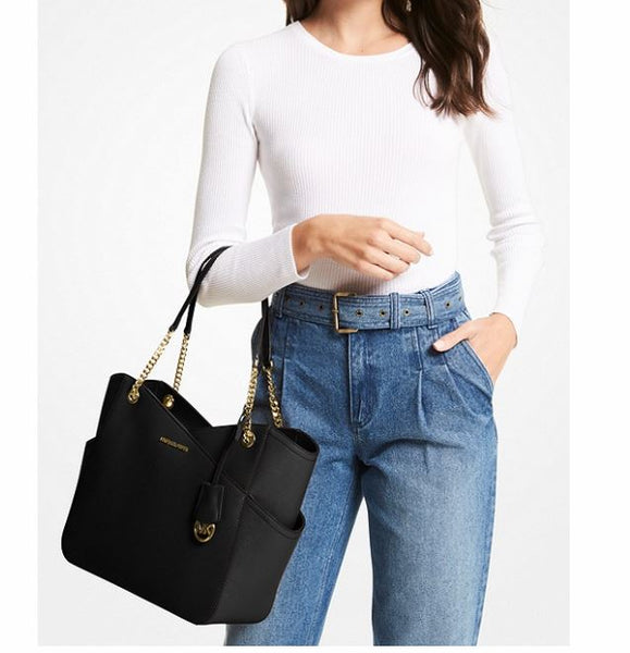 Jet Set Large Saffiano Leather Shoulder Bag