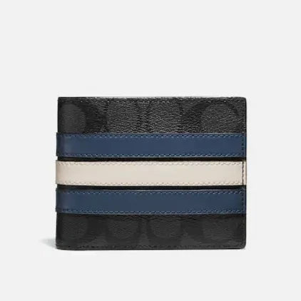 3 In 1 Wallet In Signature Canvas With Varsity Stripe