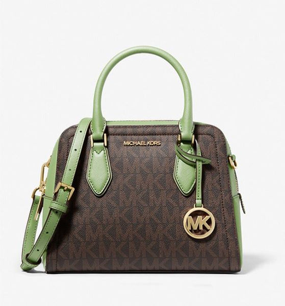 Ayden Medium Logo and Faux Leather Satchel