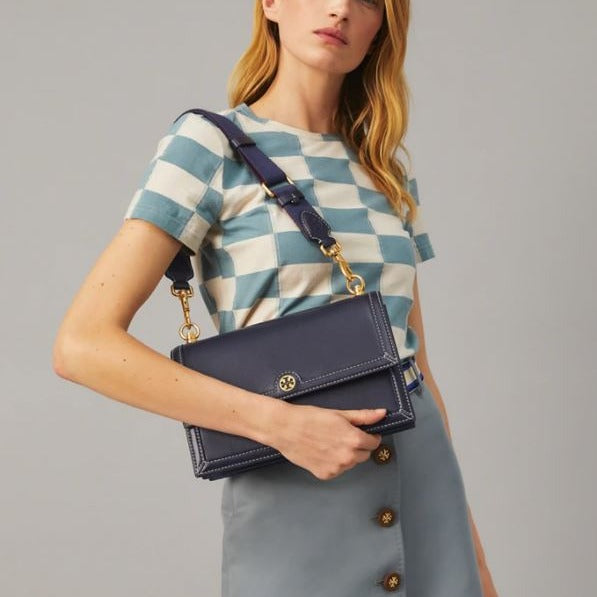 T Monogram Leather Shoulder Bag