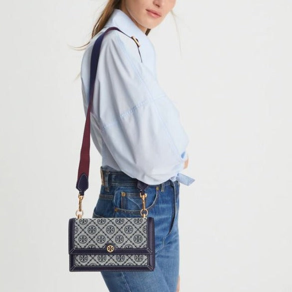T Monogram Jacquard Mini Shoulder Bag