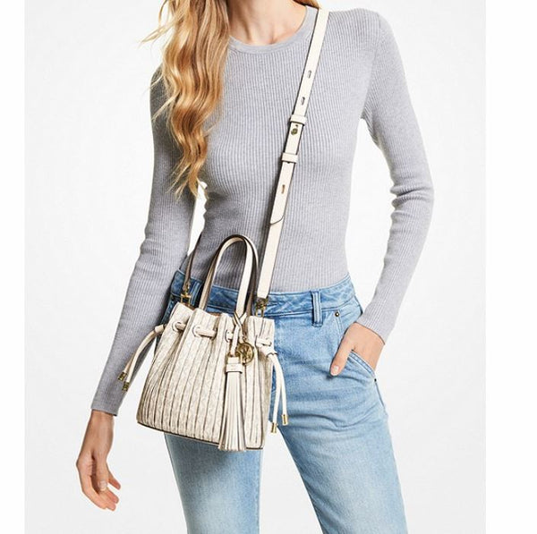 Willa Extra-Small Pleated Logo Tote Bag