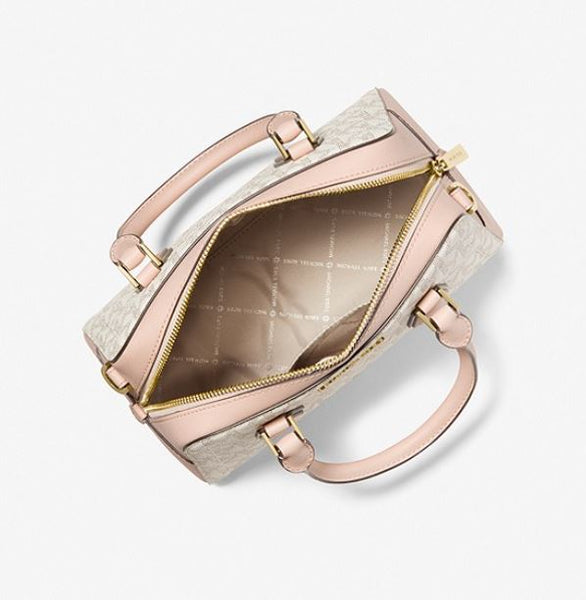 Ayden Medium Logo and Faux Leather Satchel