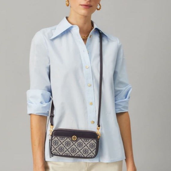 T Monogram Jacquard Double-zip Mini Bag