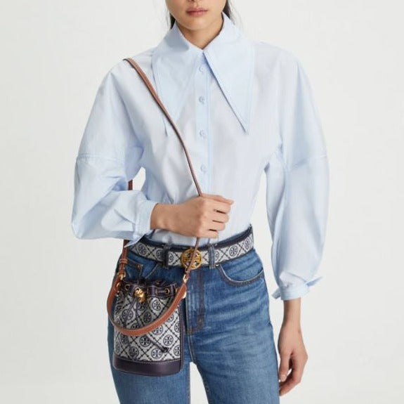 T Monogram Jacquard Mini Bucket Bag