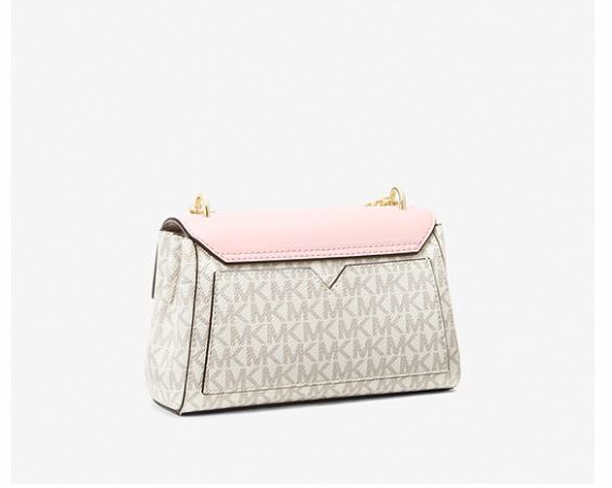 Lita Small Two-Tone Logo and Leather Crossbody Bag