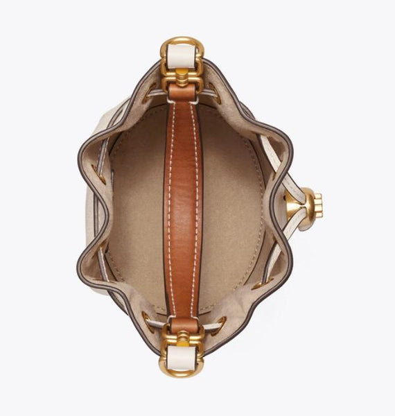 T Monogram Perforated Leather Mini Bucket Bag
