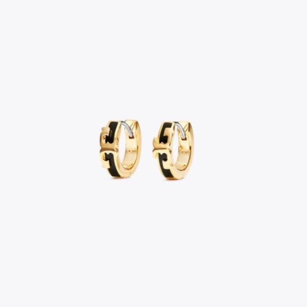 Serif-t Enameled Huggie Hoop Earring