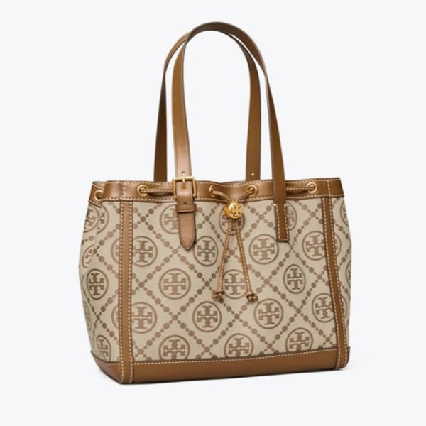 T Monogram Jacquard Small Tote Bag