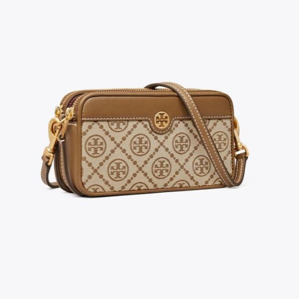 T Monogram Jacquard Double-zip Mini Bag