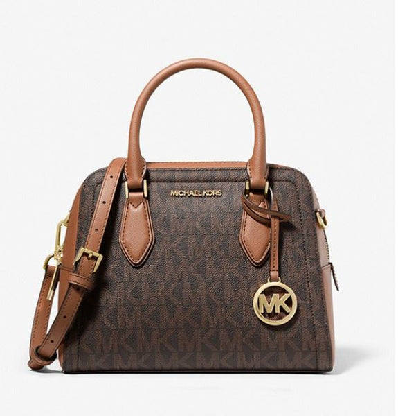 Ayden Medium Logo and Faux Leather Satchel