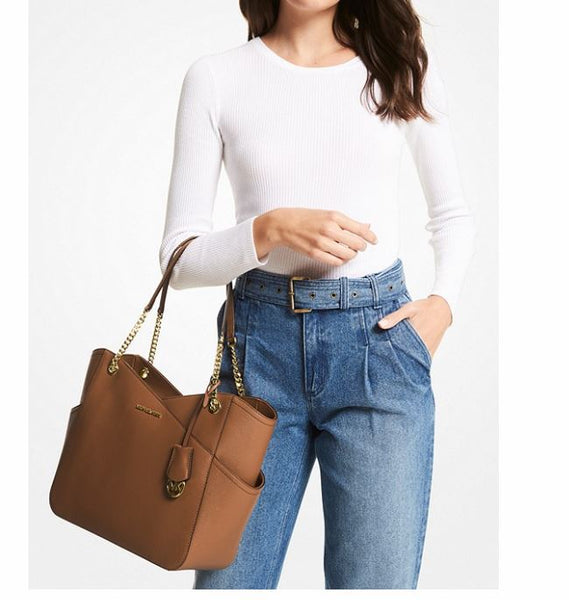 Jet Set Large Saffiano Leather Shoulder Bag