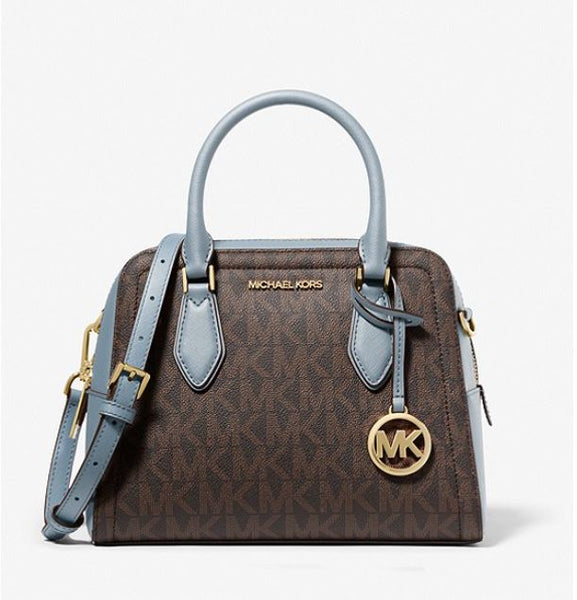Ayden Medium Logo and Faux Leather Satchel