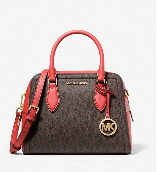 Ayden Medium Logo and Faux Leather Satchel