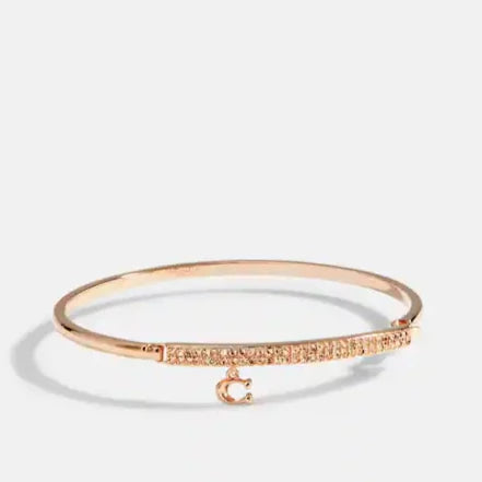 Signature Pave Bar Hinged Bangle