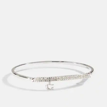 Signature Pave Bar Hinged Bangle