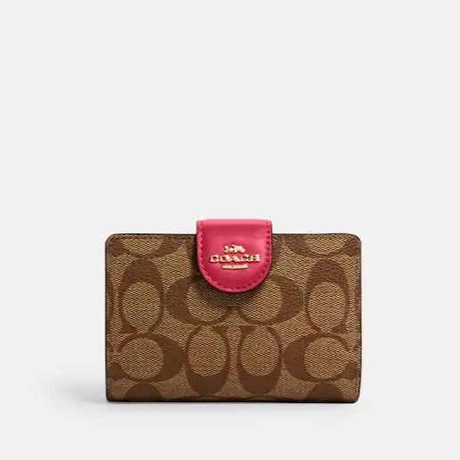 Medium Corner Zip Wallet In Signature Canvas