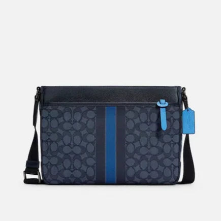 Thompson Crossbody In Signature Jacquard With Varsity Stripe