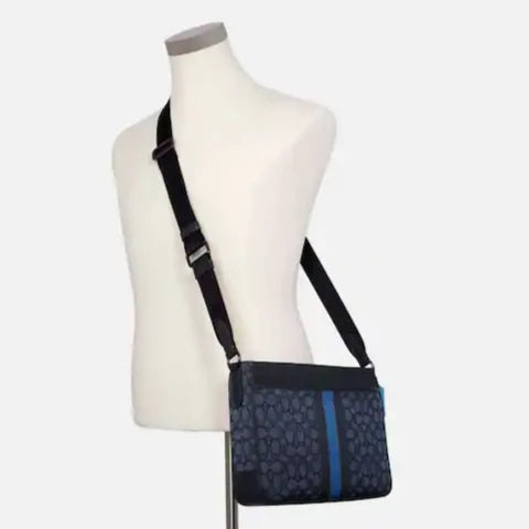 Thompson Crossbody In Signature Jacquard With Varsity Stripe