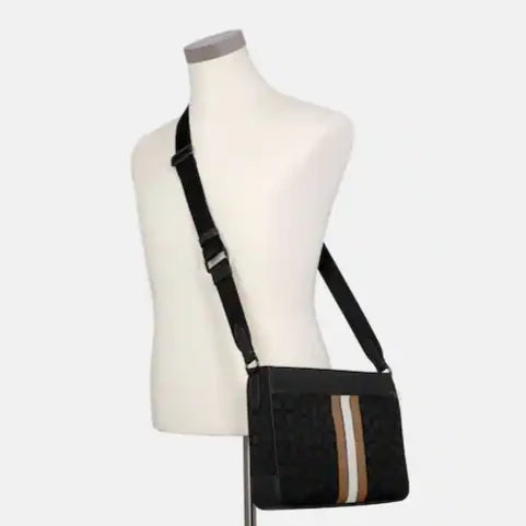 Thompson Crossbody In Signature Jacquard With Varsity Stripe