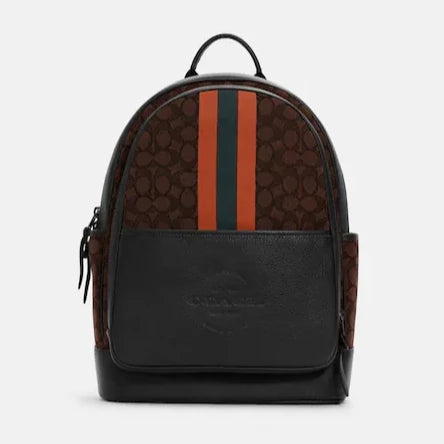 Thompson Backpack In Signature Jacquard With Varsity Stripe