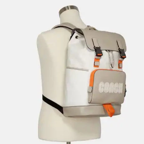 Track Backpack In Colorblock Signature Canvas With Coach