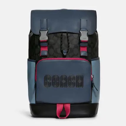 Track Backpack In Colorblock Signature Canvas With Coach