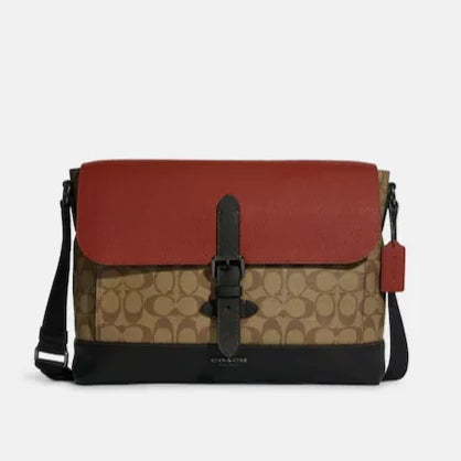 Hudson Messenger In Colorblock Signature Canvas