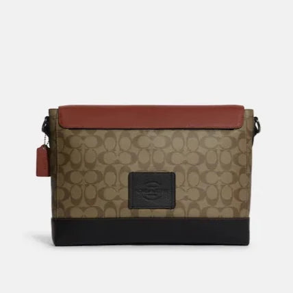 Hudson Messenger In Colorblock Signature Canvas