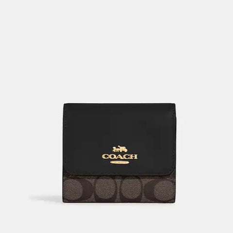 Small Trifold Wallet In Blocked Signature Canvas