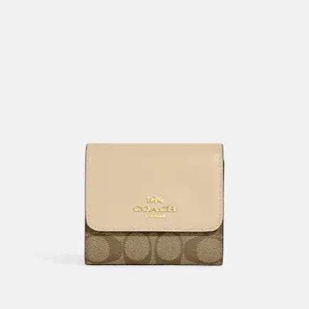 Small Trifold Wallet In Blocked Signature Canvas
