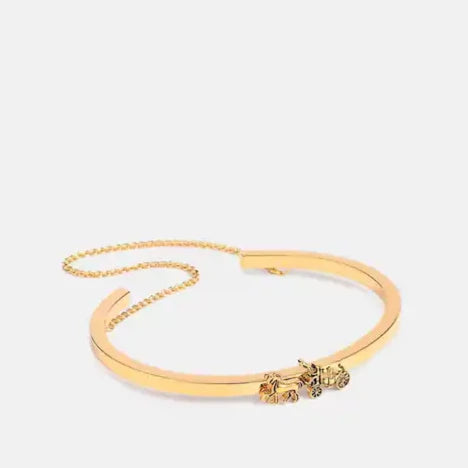 Horse And Carriage Double Chain Cuff with Gift Box